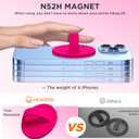 Upgraded Magnetic Phone Grip, Liquid Silicone Soft and Portable, Removable Finger Loop Ring Grip Holder for iPhone, Strong Magnetic Attraction, Compatible with MagSafe Phone Case, Neon Pink