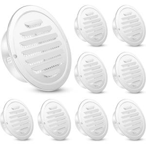 Zonon 12 Pcs Stainless Steel Soffit Vents 4 Inch Round Dryer Vent Cover with Mesh Screen for Home Outdoor Bathroom Wall Ceiling Outside Exterior Exhaust (White)