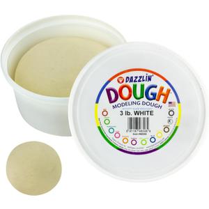 Hygloss Play Modeling Dough - White Dough Unscented - Safe & Non-Toxic for Kids Arts & Crafts - Party Favors - Classroom Supplies - 3lb