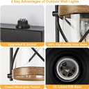 OKELI Dusk to Dawn Outdoor Wall Lights Fixtures, Waterproof Exterior Lighting Fixtures with Photocell Sensor,Vintage Faux Wood Grain Metal Cage Lantern Outside Lights for Porch Patio House Garage