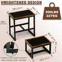 Step Stool for Adults,Holds up to 500Lb,3 in1 Heavy Duty Sturdy Two StepStools for Kichen/Bathroom/High beds, Wooden&Metal Frame, Non-Slip Pads