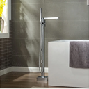 WOODBRIDGE Contemporary Single Handle Floor Mount Freestanding Tub Filler Faucet with Hand Shower in Chrome Finish,F0004CH