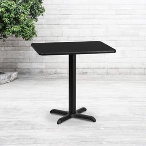 Flash Furniture Stiles 24'' x 30'' Rectangular Black Laminate Table Top with 22'' x 22'' Table Height Base