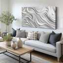 AOZEMI Abstract Canvas Art Wall Decor Modern White Wall Art Prints Large White Artwork for Walls Bedroom Office Kitchen Wall Decor 24" X 48"