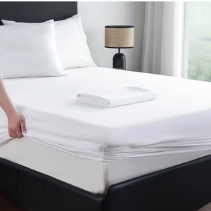 MEISHANG Extra Deep Pocket King Sheets Cotton - 1000 Thread Count Sheets - Fits 18"-24" in Deep Mattress,100% Egyptian Cotton,Sateen Weave, Soft & Breathable - 4 Piece (King, White)