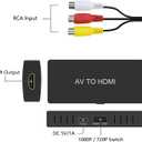 RCA to HDMI Converter, AV to HDMI Adapter Support 1080P, PAL/NTSC Compatible with WII/WII U/PS one/PS2/PS3/STB/Xbox/VHS/VCR/Blue-Ray DVD ect.