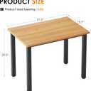 Need Small Computer Desk, 31.5 inch Sturdy Writing Desk for Small Spaces, Computer Desk Teens Desk Study Table Laptop Desk Home Ofice Desk, Black Metal Frame, Teak