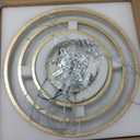 Modern Gold Led Chandelier 3 Rings Gold Dimmable LED Chandeliers Light Fixture for Kitchen Island Height Adjustable Chandelier Led Pendant Light for Dining Room Bedroom Living Room