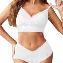 Avidlove Sexy Lingerie for Women Floral Lace Bralette  Set S