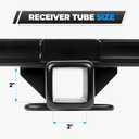 Trailer Hitch for Toyota RAV4/RAV4 Prime 2019-2024, for Lexus NX250/NX350/NX350h/NX450h+2021-2025 (Excl. F Sport), 2-Inch Receiver,Square Tube Frame, Black Class 3 Towing Hitch Kit [Excl.M12*1.25]