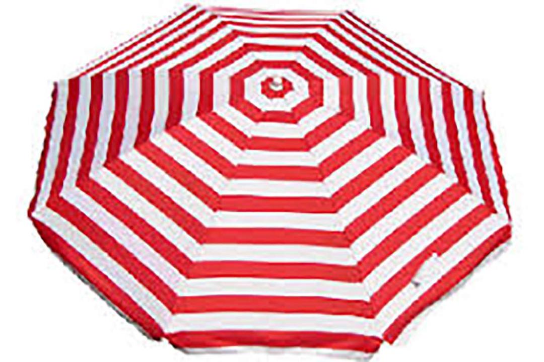 Banz Noosa UV Beach Umbrella, NOOSAR, Red and White, Red & White Stripe, 180cms