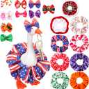 9 Sets 7inch Desk Goose Outfits Independence Day Mini Goose Hairband and Bow Ties All Season Desk Geese Outfits Magnetic Statue Keychain Geese Hats Headwear Dress Easter Table Decor