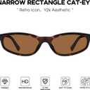 mosanana Retro Cat eye Sunglasses Rectangle Oval Y2k Women 90s Trendy Narrow Small MS52583