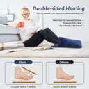 Double Sided Electric Foot Warmer with LCD Display & Machine Washable, Electric Feet Heating Pad with Non-Slip for Under Desk,Bed,Office,Home,Blue,20''*20''