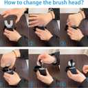 Automatic Toothbrush for Adults Ultrasonic Toothbrush with Soft Bristles Rechargeable Portable 30'' Automatic Timer Wireless Charging Washable Dual-Use for Travel Home (Black)