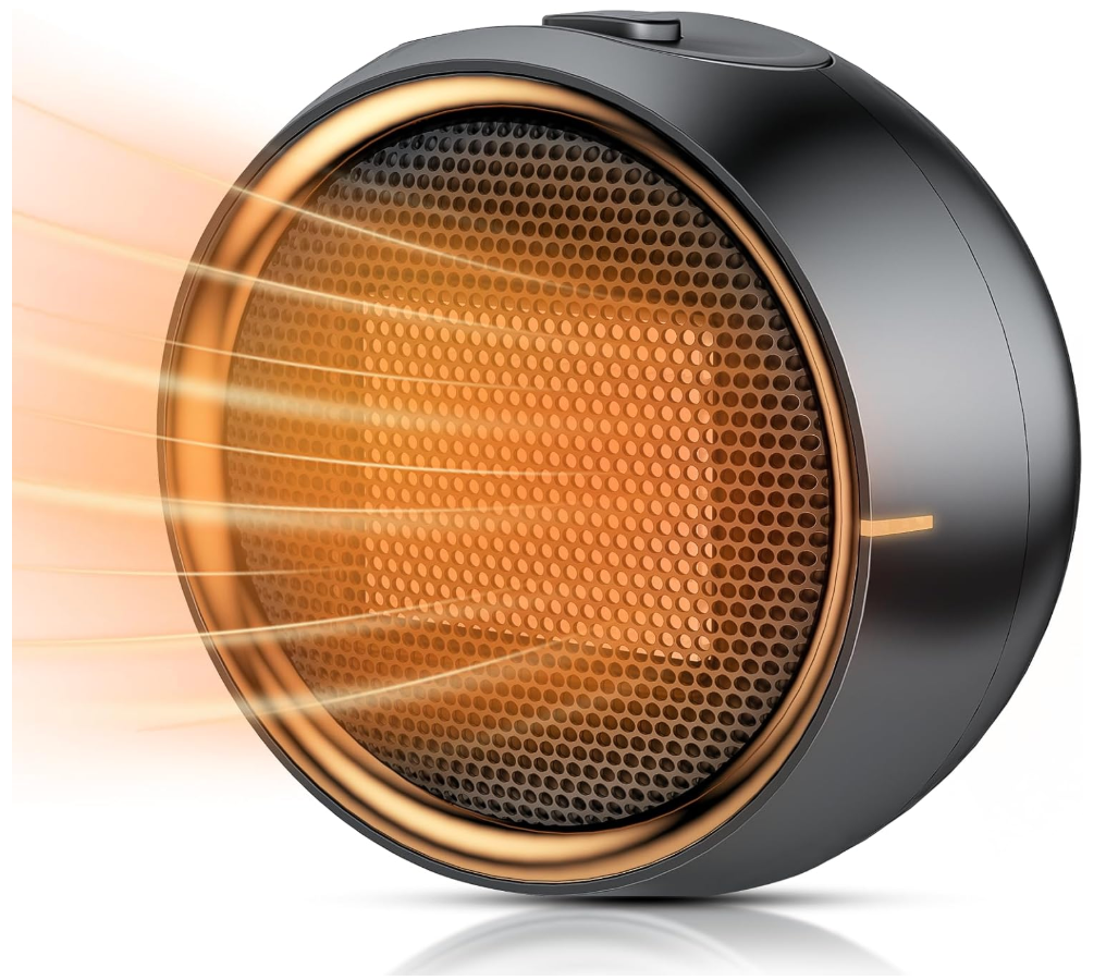 Space Heater, Portable Electric 500W PTC Ceramic Heaters for Indoor Use, Efficient Fast Heating, Tip-Over & Overheat Protection, Quiet Small Mini Desk Heater for Bathroom Home Office Bedroom