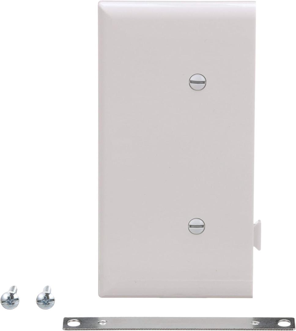 EATON Wiring STE14W Polycarbonate 1-Gang Blank Sectional Mid Size End Wall Plate, White