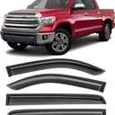 Shatterproof Taped-On Window Deflectors for Toyota Tundra Crew Max 2014-2021, Rain Guards, Window Visors for Car, Vent Deflector, 4pcs