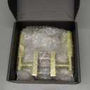 Premium Polished Gold Door Handles for 1 3/8" - 2" Compatible Doors Soft Gold Door Handles Interior Non-Locking - Easy Installation, Reversible (Passage) - Designed by Architects