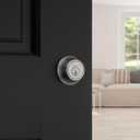 Kwikset 660 Deadbolt Lock, Satin Nickel Round Exterior Keyed Front Entry Door, Single Cylinder Dead Bolt, with Microban Protection