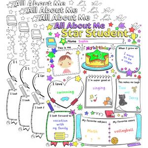 Fancy Land Star Student Posters Elementary All About Me Posters for Kids
to Fill in, Large, Star of the Week, Student of the Week, 17 x 22 inches