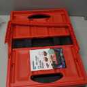 CleverMade Collapsible Shopping Basket 32L Folding Grocery Basket with Handles, Stackable Reusable Storage Crate with 35 lb Capacity, Recycled Plastic, Car Trunk Organizer - Red