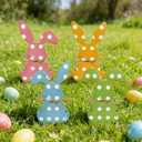 3 x 4 Pcs Pastel Wooden Easter Bunny Spring Table Decorations for Home - 6.3" Tall Colorful Cute Bunny Signs for Mantel Dining Room Tabletop Tiered Tray Decor