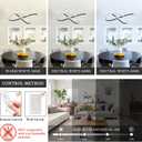 Modern Chandelier Black D20in LED Pendant Light Fixtures for Kitchen Island, Contemporary Ring Chandelier High Ceiling with Remote Control for Dining Room Living Room Entryway, 3000-6500K