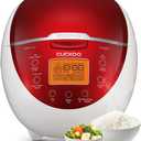 Cuckoo CR-0655F Rice Cooker & Warmer, 6 cups, LCD Display 11-Menu Options - White, Turbo, Mixed, and Brown/GABA Rice, Porridge, Steam Multi Cook, My Mode, 16-Various Cooking Methods, Sm, Red/White