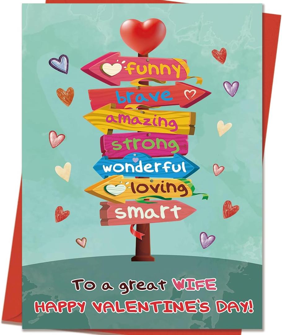 Valentines Day Cards for Wife | Funny Wife Valentines Day Gifts from Husband with Printed Message (CD-328)