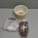 Natural Stone Pendant Light, Wabi Sabi Travertine & Wood Hanging Lamp for Kitchen Island, Hallway, Bedroom, Dining Room Ceiling Decor (Stone Hat, 2pcs)