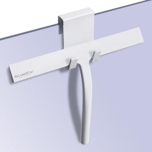 Shower Squeegee with Silicone Hook, 11" Inch Width All Purpose Squeegee Wiper for Shower Glass Doors Bathroom Mirror Tiles Car Window Cleaner Tool - White