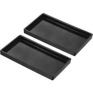 PATIKIL 9x5 Fast Food Tray, 2 Pack Plastic Reusable Multi-Purpose Rectangle Serving Tray Smooth Surface for Restaurant Home Kitchen, Black