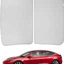 BASENOR 2025 Upgraded 2023-2021 Tesla Model 3 Sunshade Roof, [No Gap No Sag] Front & Rear Heat Insulation Glass Roof Sun Shade for Model 3 Accessories Gray