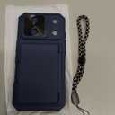 For iPhone 17 Pro Case Wallet With Card Holder (4-5 Cards), Slide Camera Cover, Military Grade Drop Shockproof, Heavy Duty Rugged Women Men Phone Case For iPhone 17 Pro 6.3" 2025, Blue