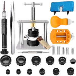 Watch Repair Kit, GLDCAPA Watch Press Tool Set, Watch Case Opener, Watch Battery Replacement, Watch Band Replacement Tool, Watch Repair Screwdriver, Watch Back Remover Holder, Spring Bar, Tweezers
