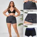 Halcurt Women's 5" High Waisted Swim Board Shorts (Available in Plus) Bikini Swimsuit Bottoms Modest Boyshorts (Blue, XXXL)