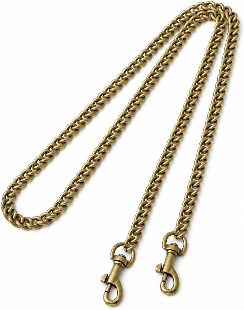 Bag Chain Strap for Handbag Replacement, Extender Chain Fits Coach LV Tory Burch Style Bags, Fixed Length Shoulder Straps(Style-S, 23 Inch)