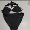 QJQ Women's 2 Piece Cheeky Bikini Sets Tie Back Ring Linked Brazilian Swimsuit Sexy Triangle Bathing Suit Medium