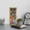  5x12.5 Shadow Box Frame Solid Wood Glass Door Display Case with Linen Back and 6 Stick Pins,1.5 inches Interior Depth,Ideal for Memorabilia Pictures Flowers Medals Tickets