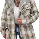 Zeagoo Women's Casual Jackets Sherpa Hooded Shacket Jacket Winter Warm Fleece Lined Outwear Coats with Pockets, XL (Grey)