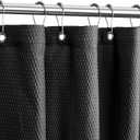 Tititex Solid Black Cloth Fabric Shower Curtain Liner with 2 Magnets - Texture Soft Hotel Quality Waterproof Shower Liner, Light-Weight & Machine Washable 72x72 inch