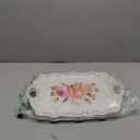 Nicunom 3 Pack Serving Trays with Handles, 16" L x 11" W Rectangular Trays for Eating, Melamine Serving Platters for Party, Floral Tray for Serving Food, Cookies, Desserts, Great Gift