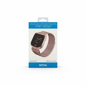 STAINLESS STEEL MESH BAND FOR USE WITH FITBIT VERSA ROSE GOLD - New