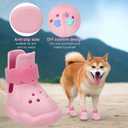 Dog Shoes for Hot Pavement and Snow – Waterproof, Non-Slip, Breathable Booties with Adjustable Straps for Hot Summer Roads & Winter Snow (Pink, L)