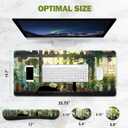 ToLuLu Extended Gaming Mouse Pad, Memory Foam Ergonomic Keyboard Mouse Wrist Rest Support Set, Large Desk Mat with Stitched Edges, Non-Slip Base Mousepad Home Office, Cute Green Japanese Kawaii Cat