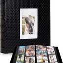 RECUTMS Photo Album for 4x6 Pictures 600 Pockets Black Inner Page Button Grain Leather Cover of Large Capacity Pictures Album Book Birthday Christmas Wedding Anniversary Memory (Black)