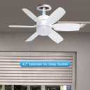 Fanspex 20.5'' Socket Ceiling Fan Light, 5 Fan Speeds with 3 Colors Adjustable Light, 8 Hours Timer (White)