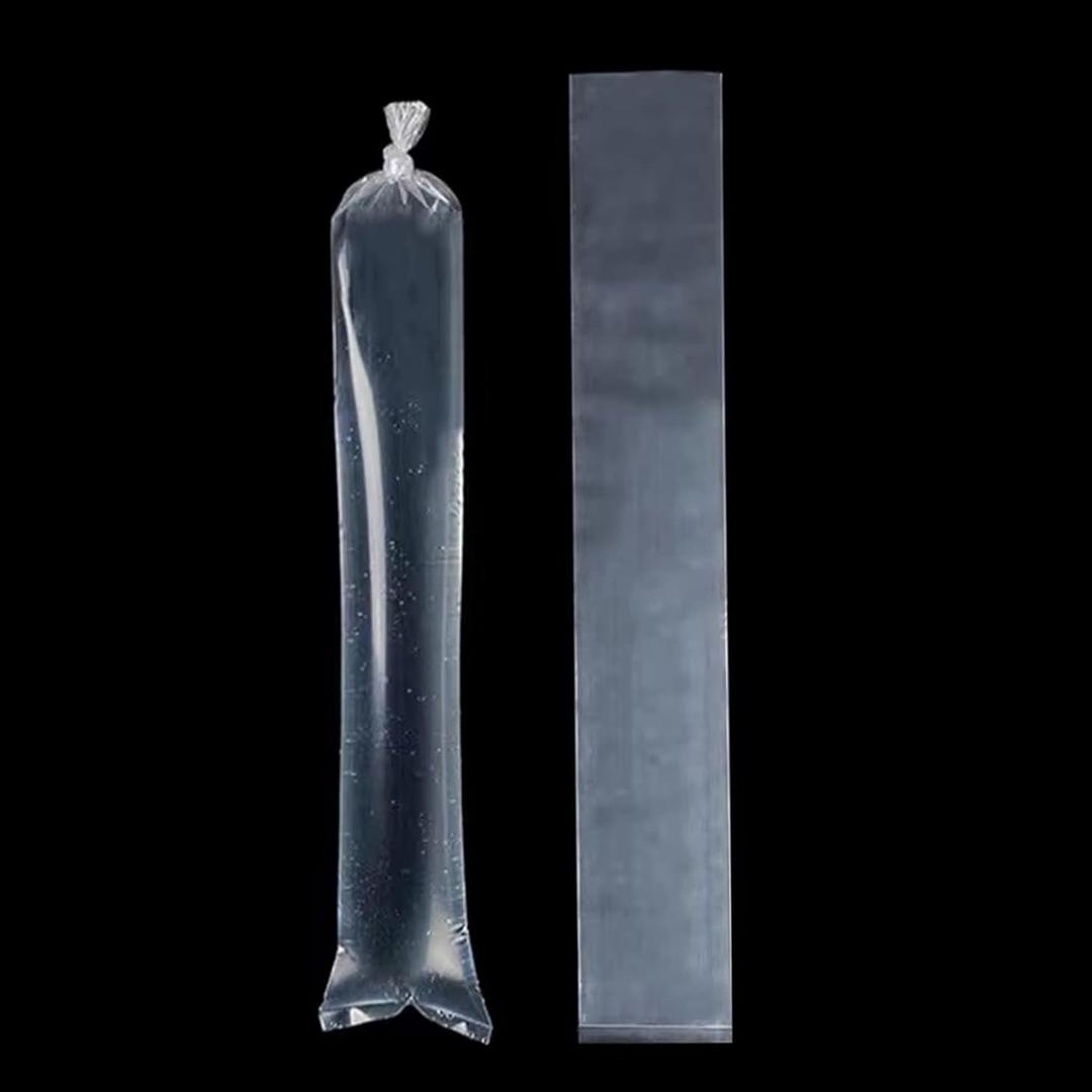 Long Plastic Sleeves 6x50 Inch 50 Pack Poster Poly Bags, 2 Mil Clear Flat Open Blueprint Storage Poster Tube for Large Narrow Items, Waterproof