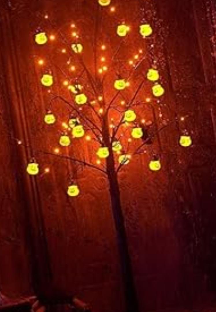 Twinkle Star 6FT Halloween Decorations Black Spooky Tree, Glittered with 96 LED Orange Lights and 24 Pumpkins, 24V 3.6W Low Voltage Lighted Artificial Tree for Indoor Holiday Party All Saints Day Twinkle Star 6FT Halloween Decorations Black Spooky Tree, Glittered with 96 LED Orange Lights and 24 Pumpkins, 24V 3.6W Low Voltage Lighted Artificial Tree for Indoor Holiday Party All Saints Day